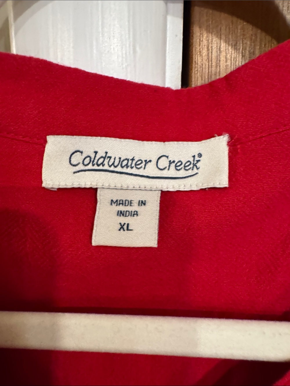 Coldwater Creek Red Short-Sleeve Pintuck Blouse - Picture 2 of 5